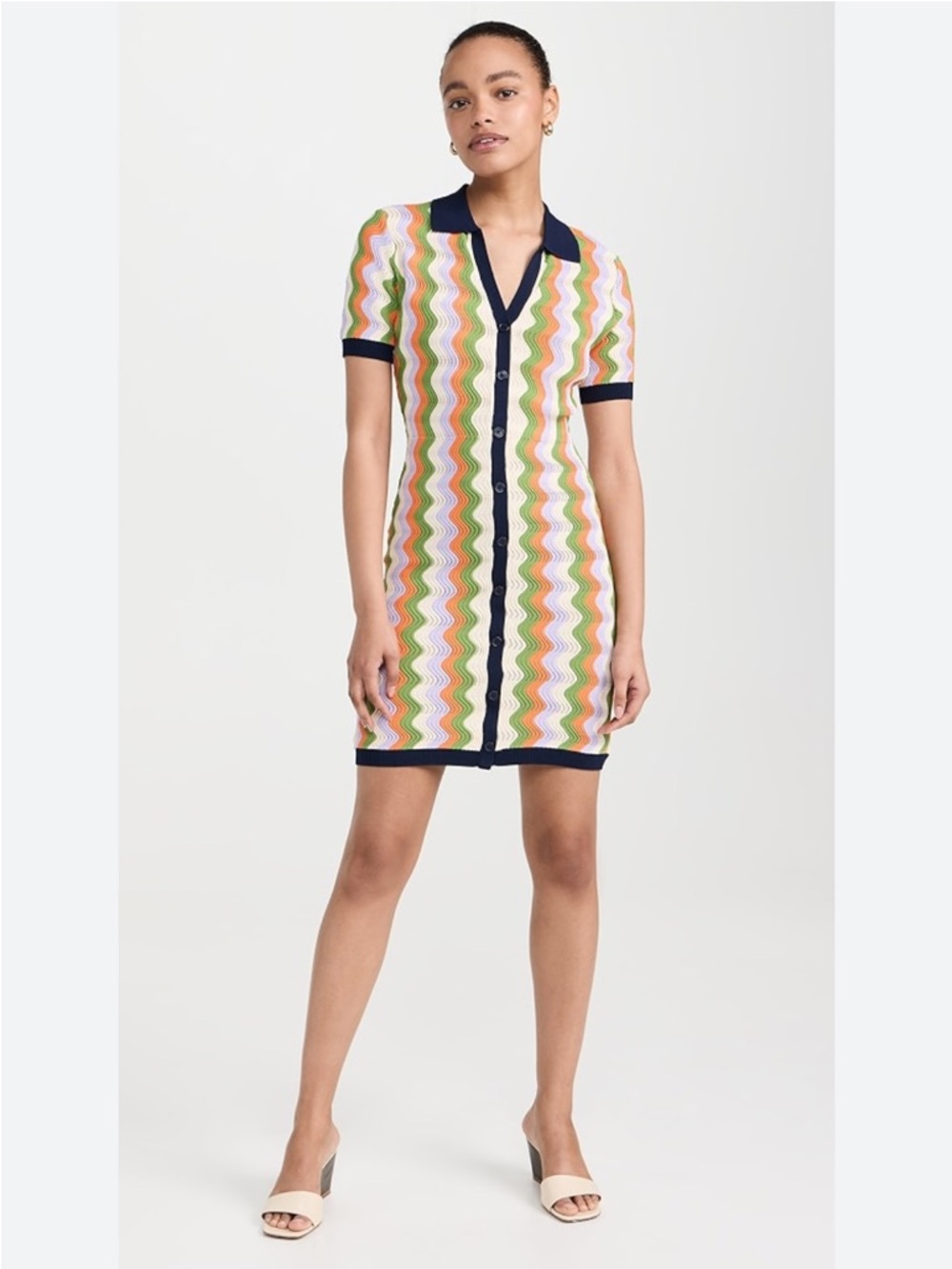 English Factory Knit Wavy Stripe Mini Dress